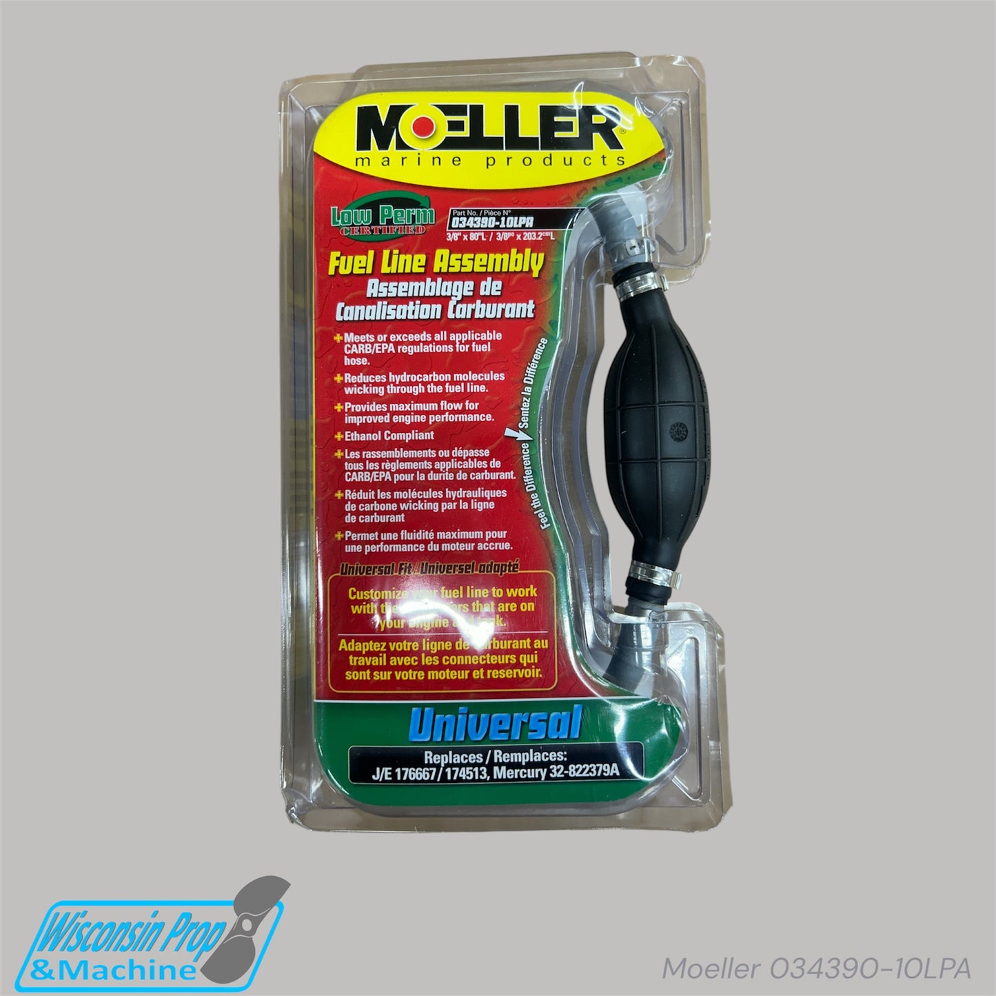 Moeller Universal Fuel Line Assembly 034390-10LPA 3/8”X80”